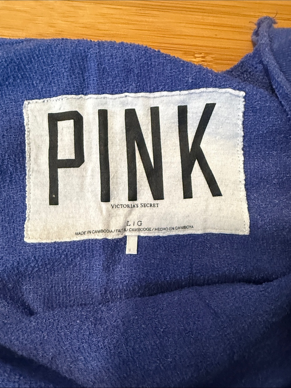 PINK Victoria's Secret Royal Blue Crewneck Sweatshirt with White Logo - Picture 4 of 5